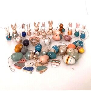 Vintage Miniature Wooded & Resin Easter Ornament's Lot of 40+